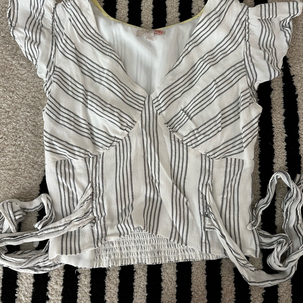 Striped Black and White Women's Top